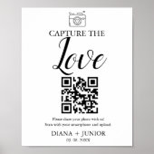Modern Capture De Liefde Bruiloft QR code teken Poster (Voorkant)
