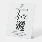 Modern Capture De Liefde Bruiloft QR code teken Reclamebord Met Voetstuk (Voorkant)