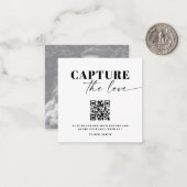 Modern Capture the Love QR Code Tafel Kaarten Notitiekaartje (Voorkant / Achterkant in situ)