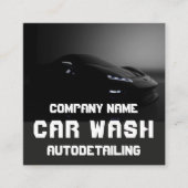 Modern Car Wash Automotive Cleaning QR Code Vierkante Visitekaartje (Voorkant)