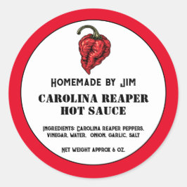 Modern Carolina Reaper Pepper Hot Sauce Label