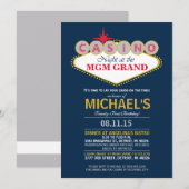 Modern Casino Dinner Party Verjaardag Uitnodigen Kaart (Voorkant / Achterkant)