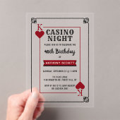 Modern Casino Night Verjaardagsfeest Acryl Uitnodigingen (Insitu (Draagbaar))