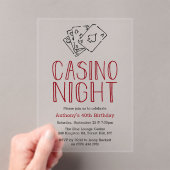 Modern Casino Night Verjaardagsfeest Acryl Uitnodigingen (Insitu (Draagbaar))
