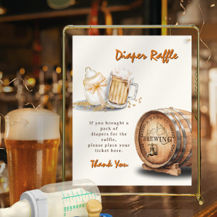 Modern Casual Beer Luier Raffle Sign Poster