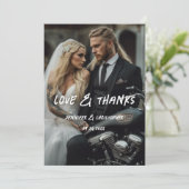 Modern Casual Biker Wedding Motorcycle Theme Bedankkaart (Staand voorkant)
