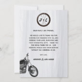 Modern Casual Biker Wedding Motorcycle Theme Bedankkaart (Achterkant)