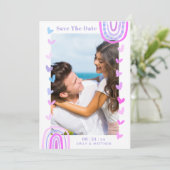 Modern Casual Boho Wedding Engaged Save The Date (Staand voorkant)