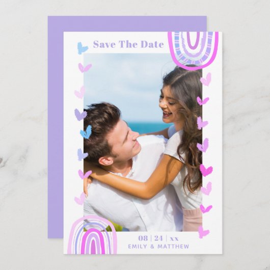 Modern Casual Boho Wedding Engaged Save The Date (Voorkant / Achterkant)