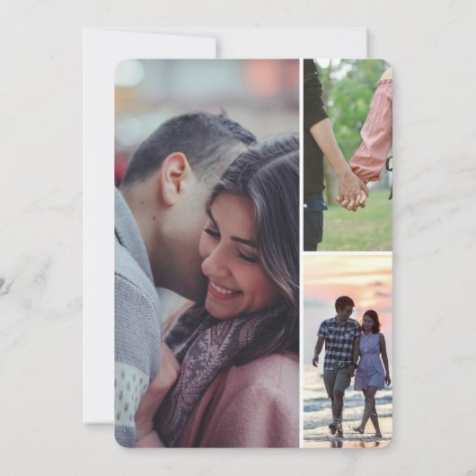 Modern Casual Romantic Couple Engagement Kaart (Achterkant)