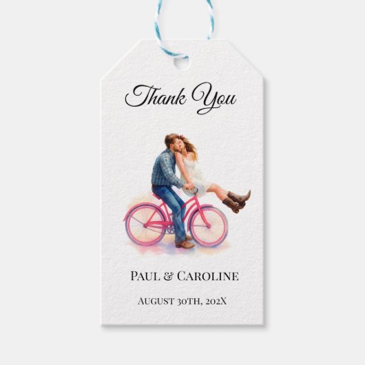 Modern Casual  Romantic Wedding Artistic Couple  Cadeaulabel (Voorkant)