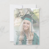 Modern Casual Script 4 Foto Afstuderen Dank u Bedankkaart (Voorkant)