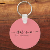 Modern Casual script voor zwart-wit en roze Sleutelhanger (Voorkant)