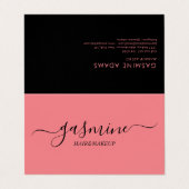 Modern Casual script voor zwart-wit en roze Visitekaartjes (Buitenkant ongevouwen)