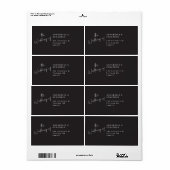 Modern casual script zwart bruiloft retouradres etiket (Full Sheet)