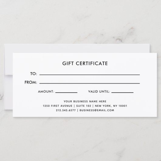 Modern Casual script zwart | Cadeaubon (Achterkant)