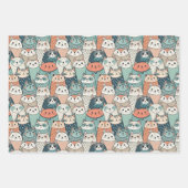 Modern Cat Characters Pattern Inpakpapier Vel (Voorkant 3)