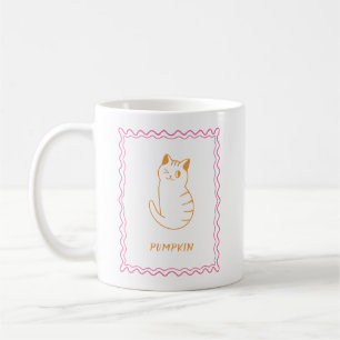 Modern Cat grillig Sinaasappel en roze Koffiemok