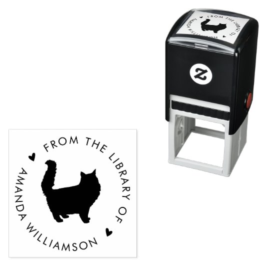 Modern Cat Lover Custom Library Boek Zelfinktende Stempel (In situ)