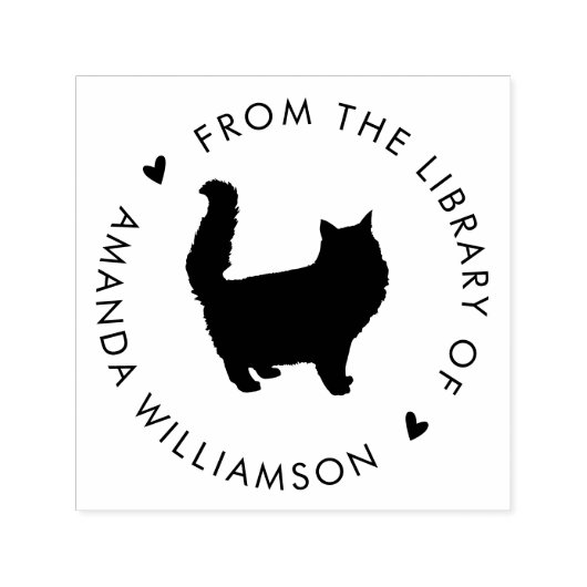Modern Cat Lover Custom Library Boek Zelfinktende Stempel (Design)