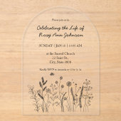 Modern Celebration of Life Arch Acrylic Invitation (Recto)