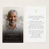 Modern Celebration of Life Cross Photo Prayer Card (Devant & derrière)