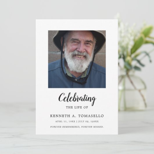 Modern Celebration Of Life Memorial Photo Flat Programma (Staand voorkant)