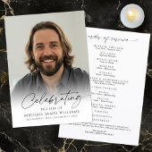 Modern Celebration of Life Photo Memorial Funeral Programma