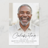 Modern Celebration of Life Photo Script White Programma (Voorkant)