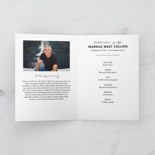 Modern Celebration Photo Memorial Programme Programma (Binnen)