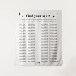 Modern Celestial Fabric Banquet Seating Chart Wandkleed