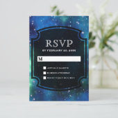 Modern Celestial Space Galaxy RSVP (Staand voorkant)