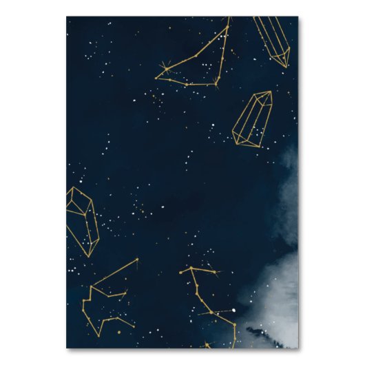 Modern Celestial Waterverf Trouwtafel Kaart Num (Achterkant)