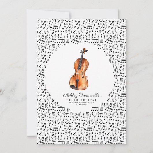 Modern Cello Music Considérant Invitation (Dos)
