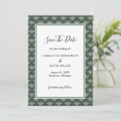Modern Celtic Knot Green Irish Wedding Save The Date (Staand voorkant)