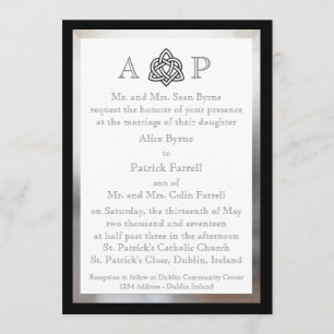 Modern Celtic Wedding Invitation Kaart