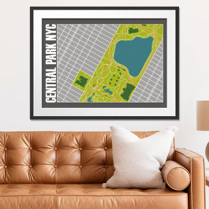 Modern Central Park Map New York City Poster