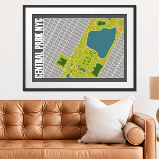 Modern Central Park Map New York City Poster