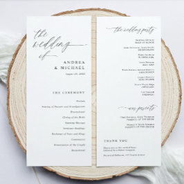 Modern Ceremony Script Calligraphy Elegant Wedding Programma