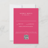 Modern Cerise Wedding QR Code RSVP (Voorkant)