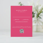 Modern Cerise Wedding QR Code RSVP (Staand voorkant)
