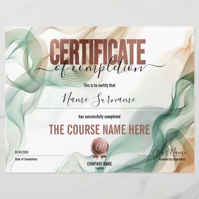 Modern Certificaat van Voltooiing (Voorkant)