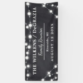 Modern Chalk String Lights Wood Family Reunion Spandoek (Verticaal)