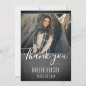 Modern Chalkboard Afstuderen Foto Afstuderen Bedankkaart (Voorkant)