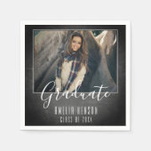 Modern Chalkboard Afstuderen Fotogradatie Partij Servet (Voorkant)