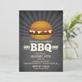 Modern Chalkboard Barbecue Party Kaart (Staand voorkant)