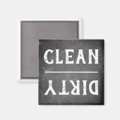 Modern Chalkboard Clean Dirty Dishwasmachine Magneet (Voorkant / Achterkant)