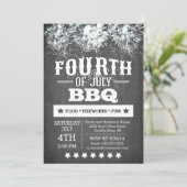 Modern Chalkboard Fireworks, vierde van juli Kaart (Staand voorkant)