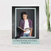 Modern Chalkboard Gefeliciteerd Afstuderen Foto Kaart (Voorkant)