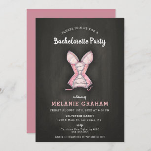 modern Chalkboard Lingerie Bachelorette Kaart